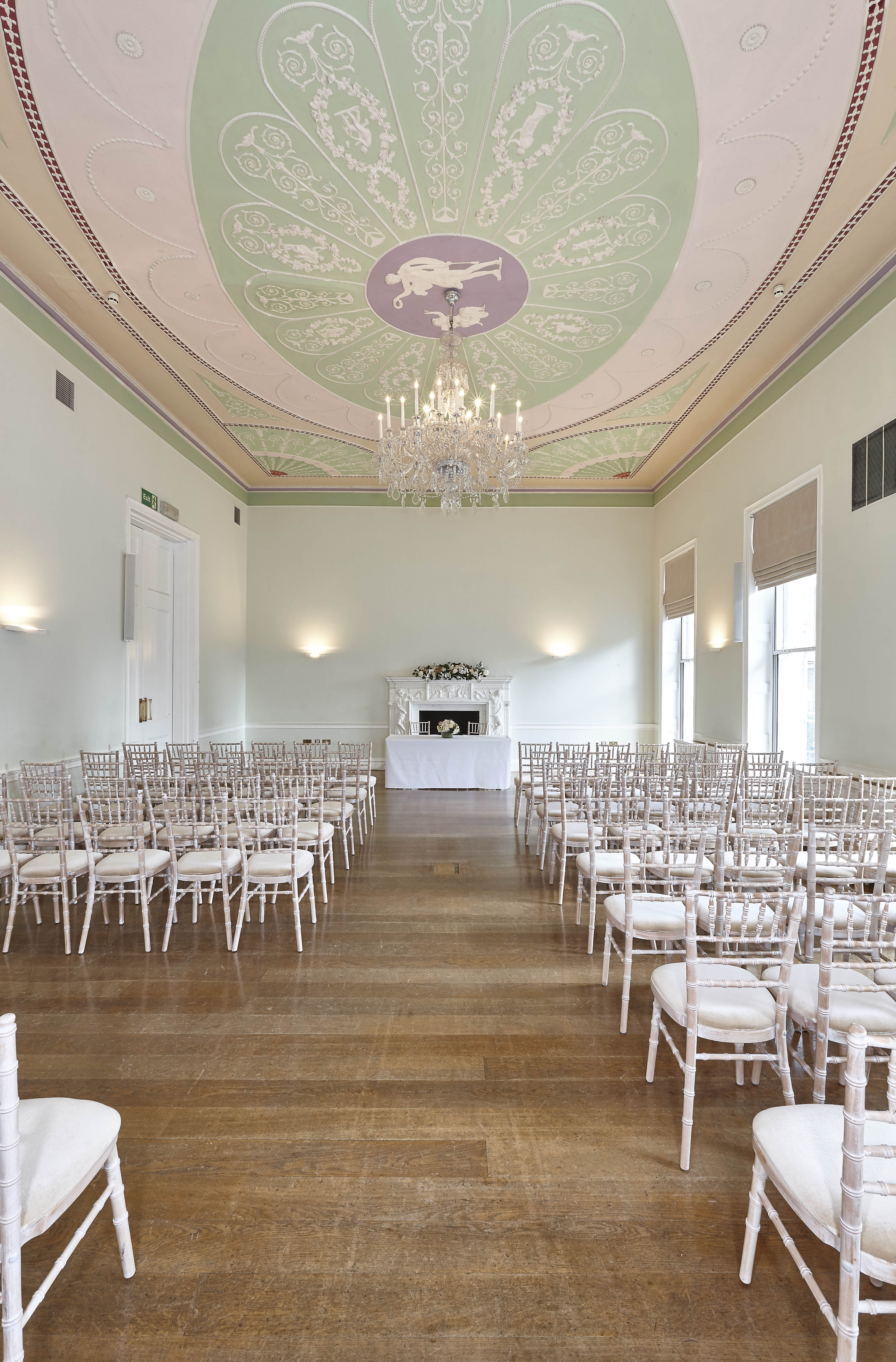 Elegant event space in Asia House, ideal for weddings and formal gatherings.