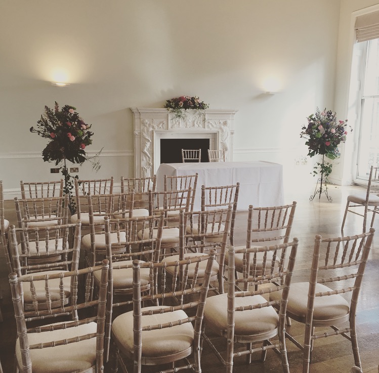 Elegant event space in Asia House with chiavari chairs for intimate gatherings.