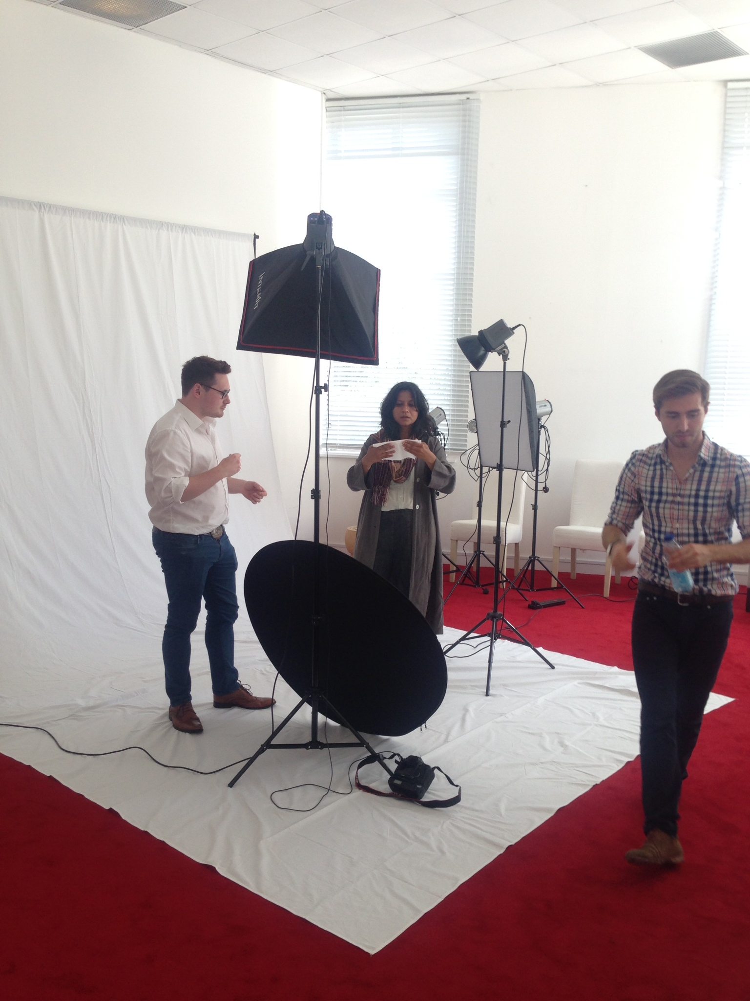 Professional photoshoot setup in Studio 2 with dynamic lighting for events.