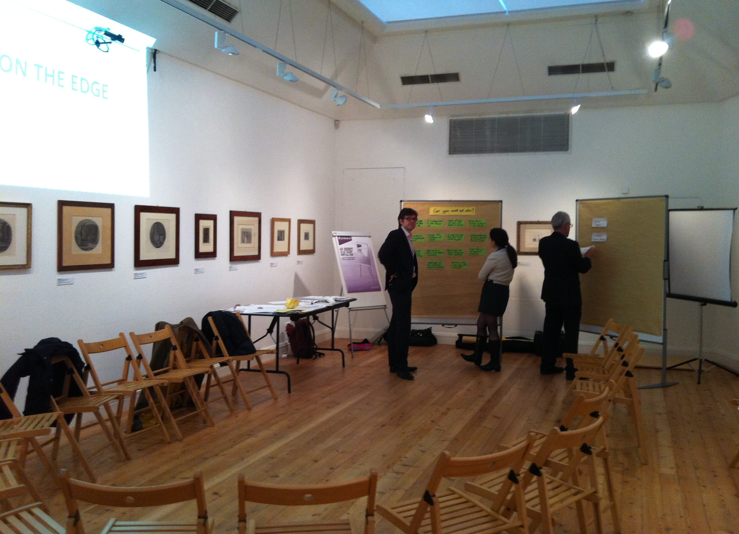 Event space in Estorick Collection with artwork, ideal for collaborative meetings.