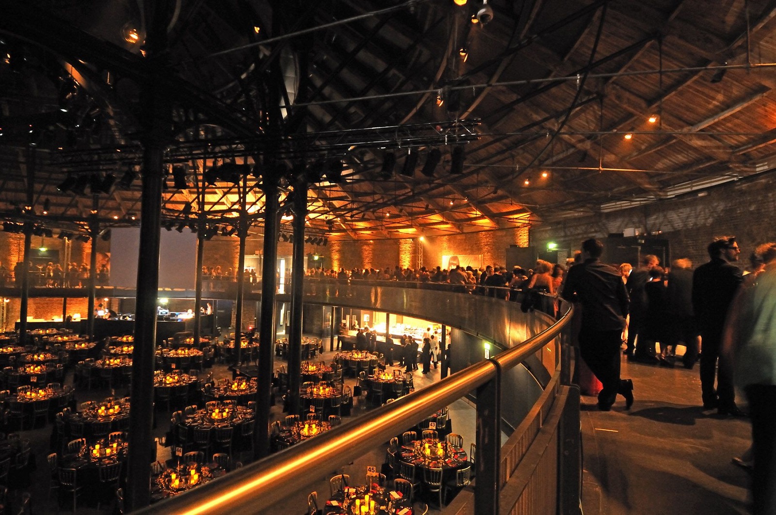 Vibrant industrial-chic event space for galas and corporate functions.