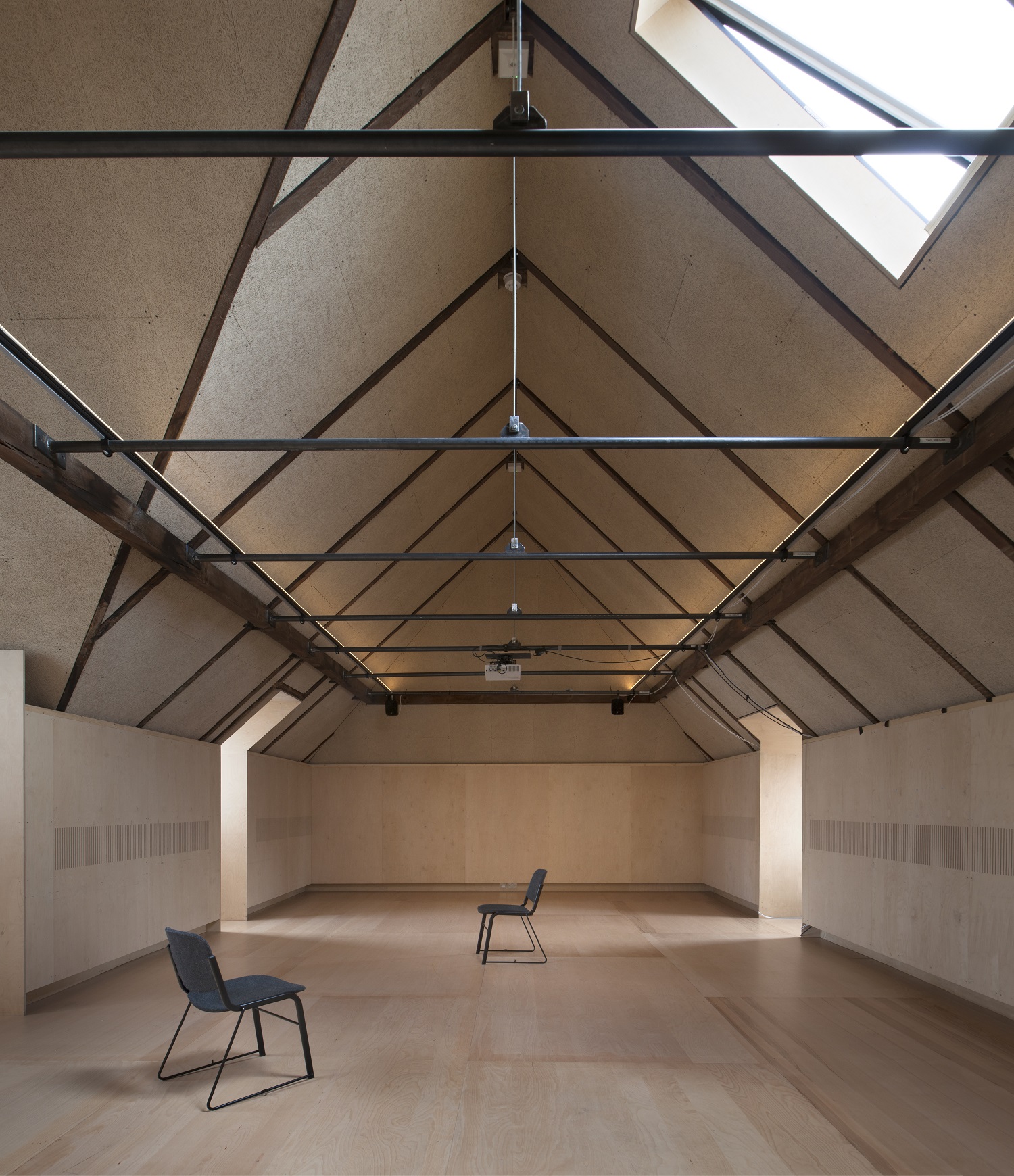 Spacious Attic meeting room at Bush Theatre, ideal for workshops and presentations.