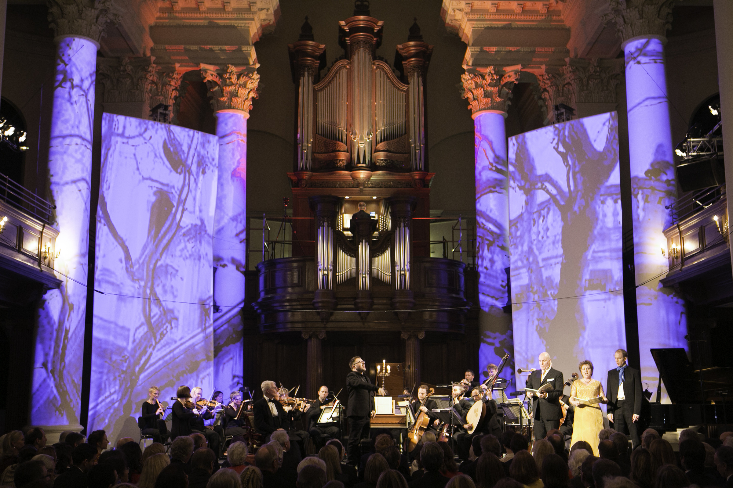 Main Hall in Sinfonia Smith Square with orchestra, ideal for gala events and cultural presentations.