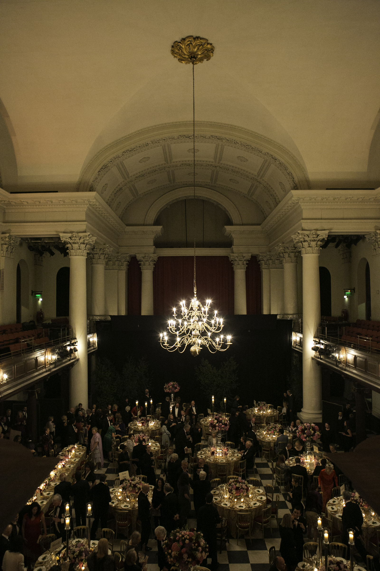 Main Hall in Sinfonia Smith Square, elegant chandeliers, ideal for weddings and corporate events.