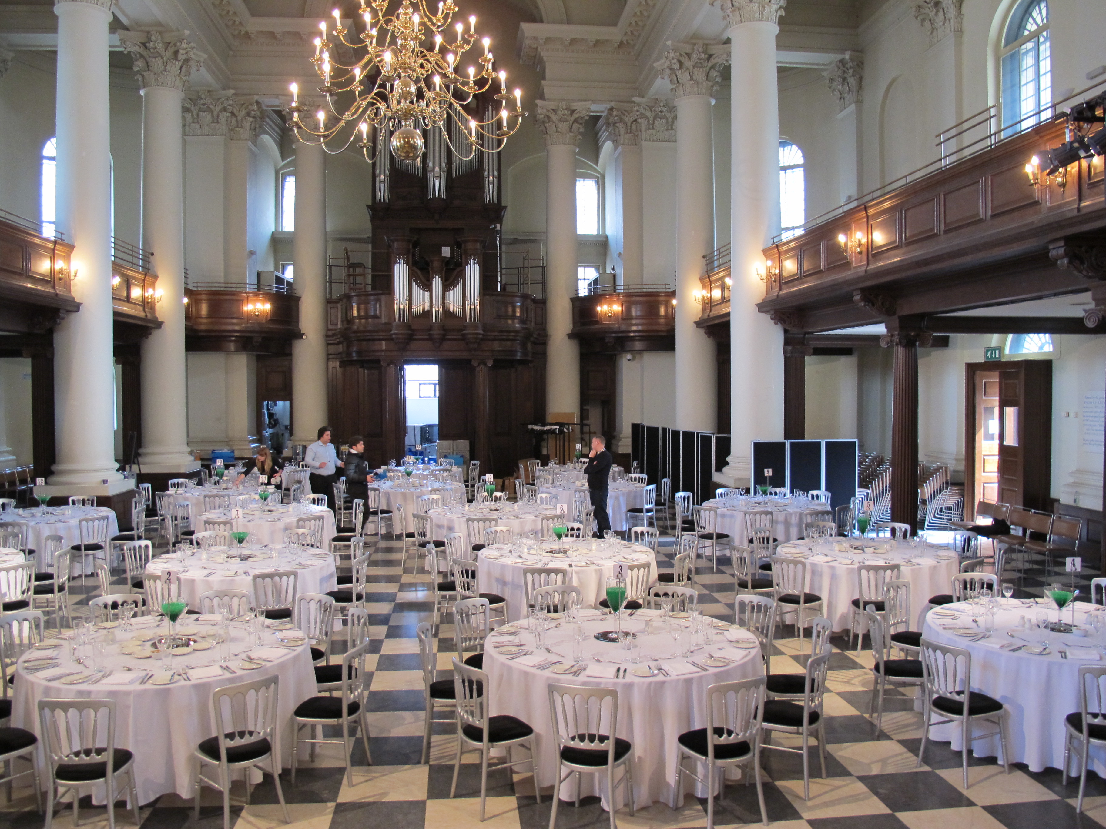 Elegant banquet hall in Sinfonia Smith Square, perfect for weddings and corporate events.