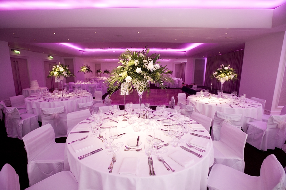 Great Eastern Suite banquet hall with elegant decor for weddings and corporate events.