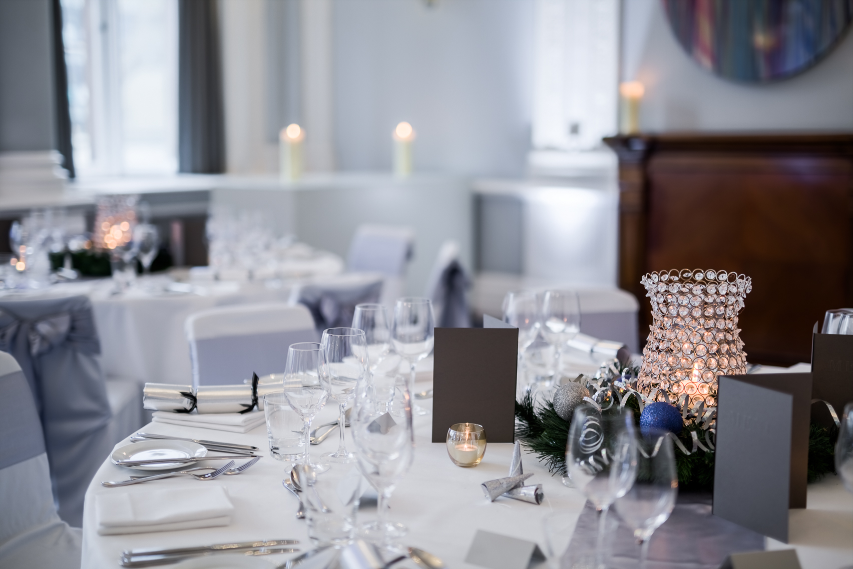 Elegant table setting in Fenchurch Suite, Andaz London for weddings and upscale events.