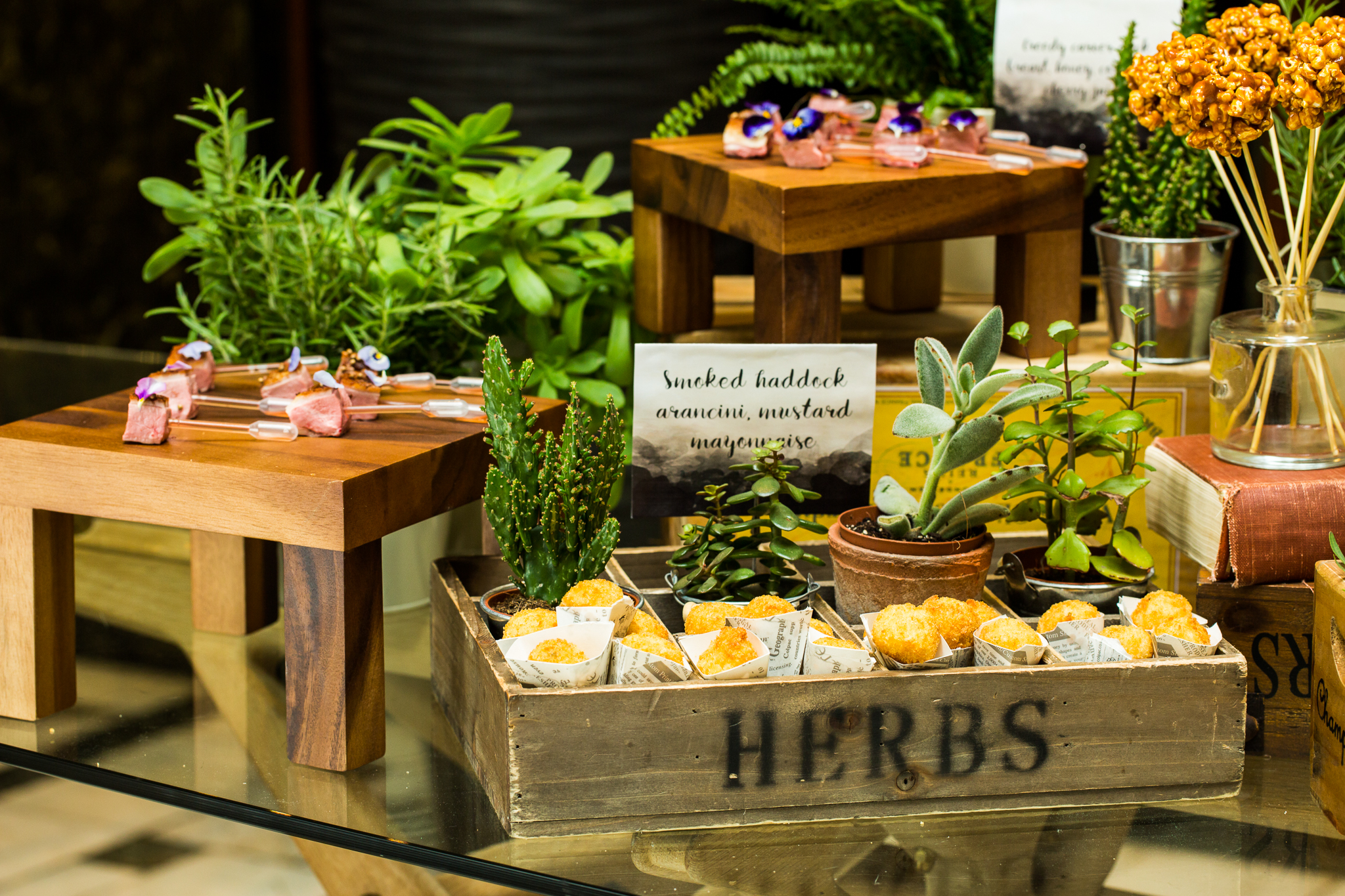 Gourmet appetizers display at Bethnal Hall, perfect for upscale events and networking.