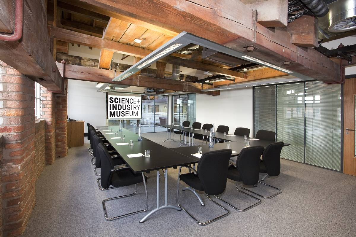 Modern meeting room in Lovell Suite, Science and Industry Museum, ideal for professional events.