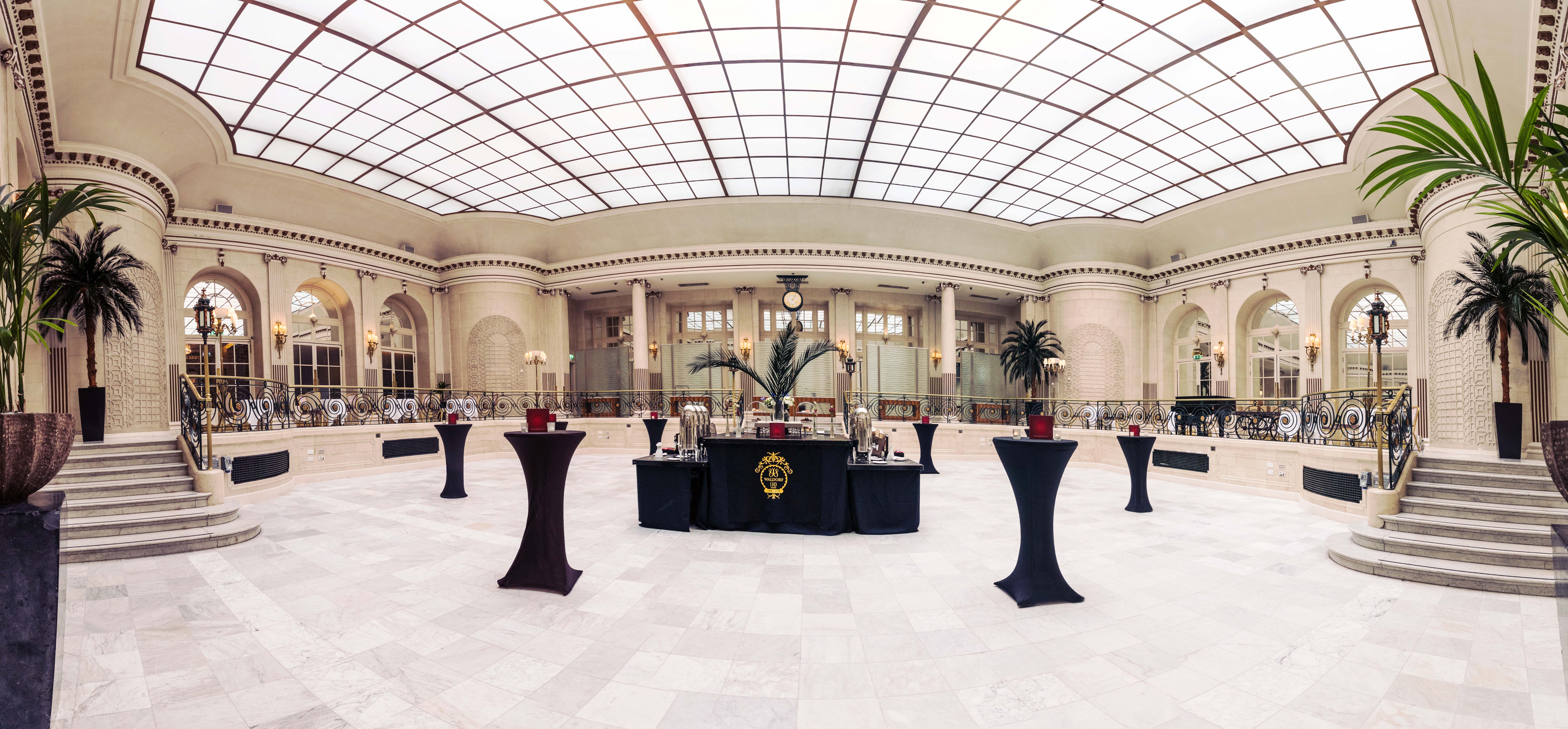 Elegant Palm Court at The Waldorf Hilton, London - perfect for corporate receptions.