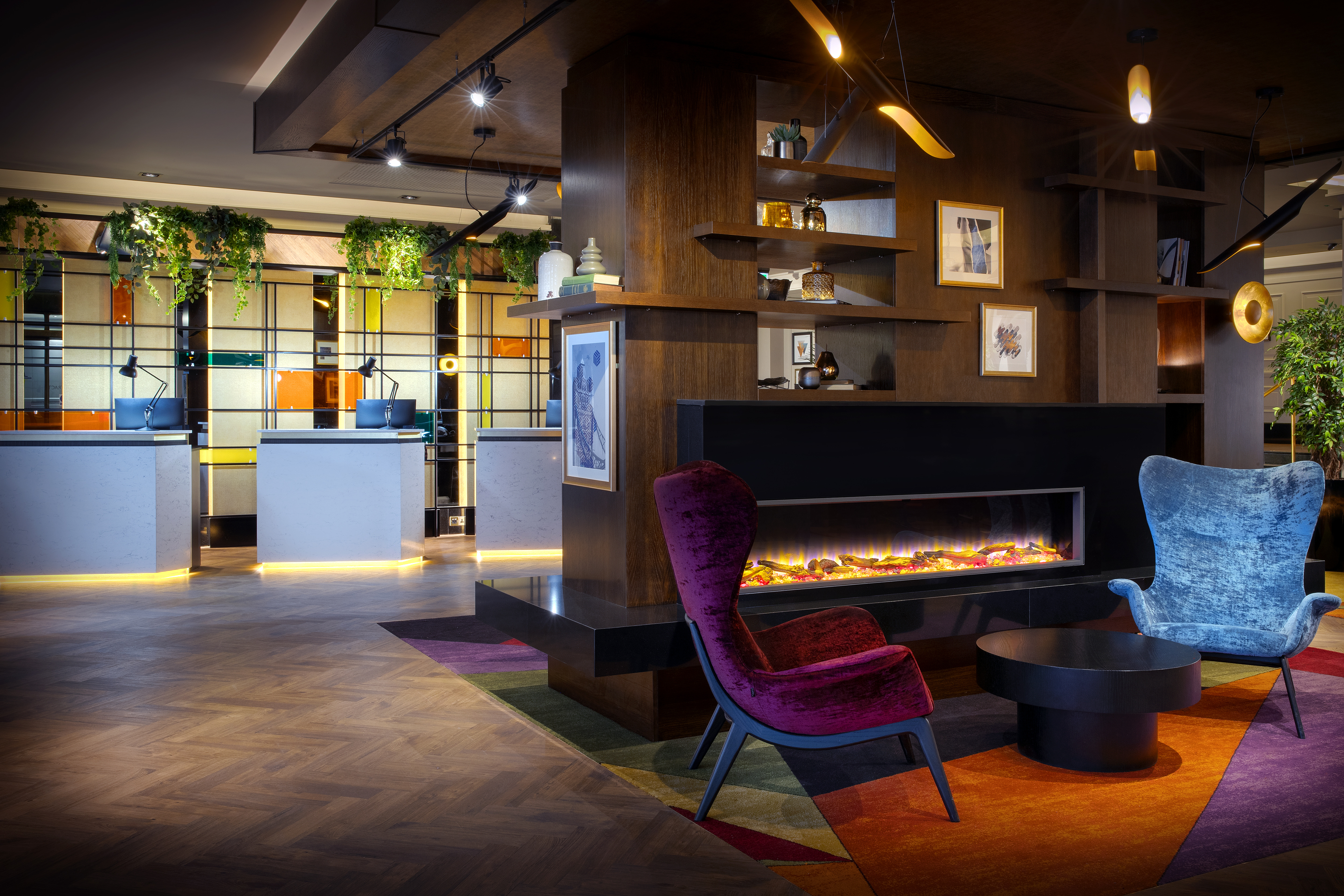 Beauchamp Suite lobby at Leonardo Royal Hotel, ideal for networking events and meetings.