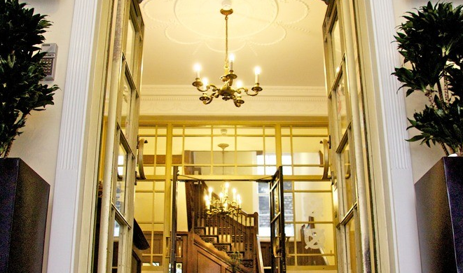 Elegant entrance of Warren Suite, Hallam Conference Centre for upscale events.