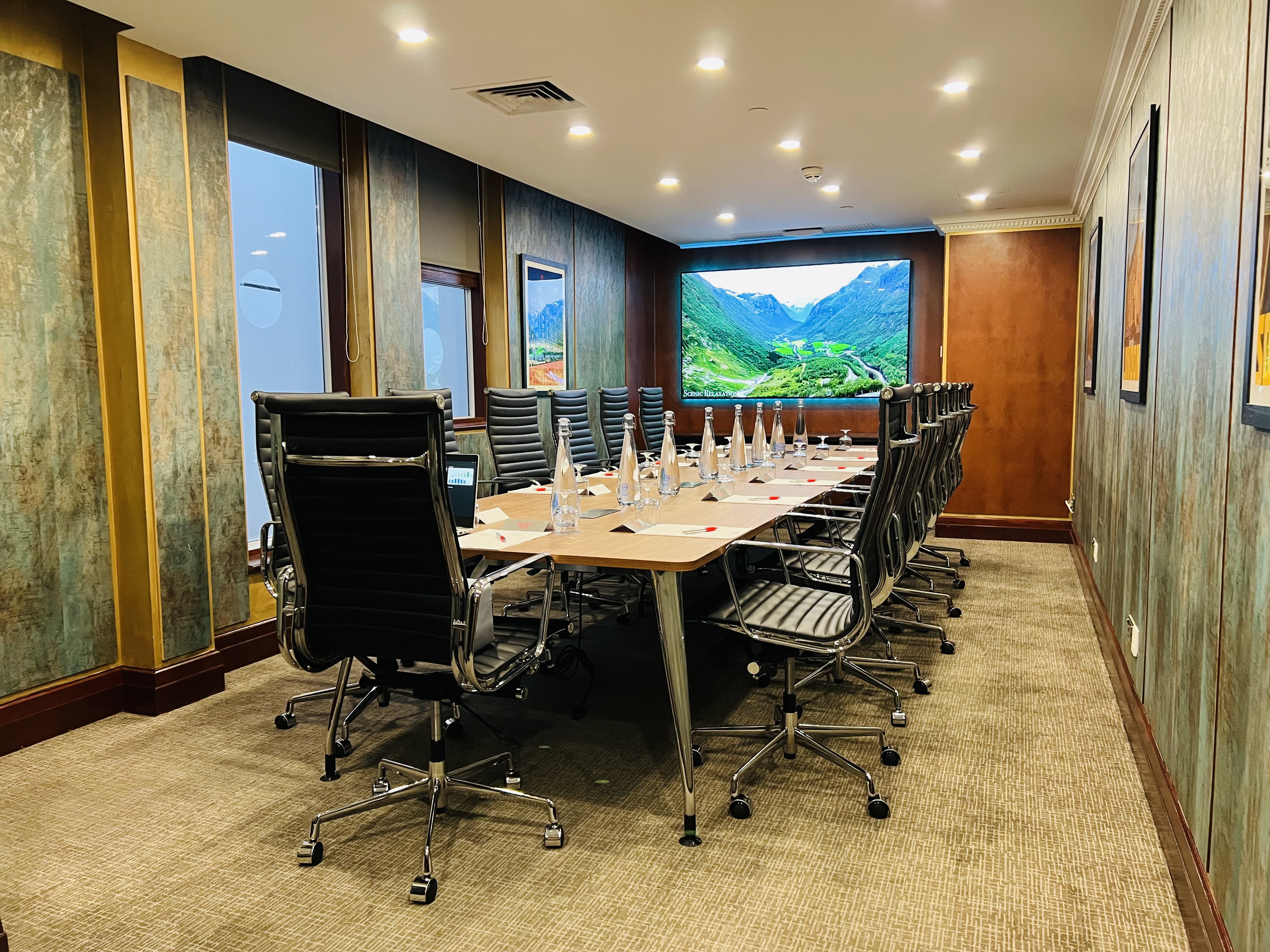 Executive Boardroom at Leonardo Royal Hotel, modern meeting space for corporate events.