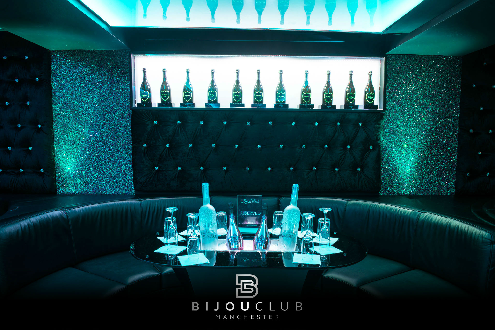 Upscale Bijou Club venue with plush seating, perfect for luxury private events.