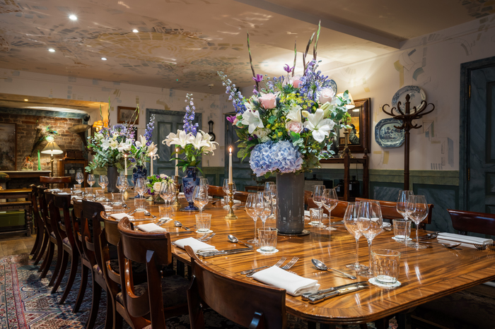 Elegant dining table setup at The Zetter Clerkenwell for corporate dinners and events.