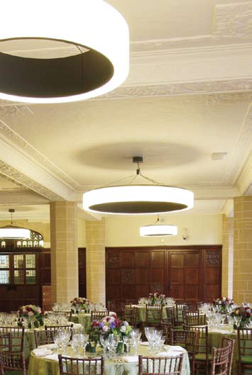 Supreme Court UK Lobby with modern chandeliers, perfect for networking events.