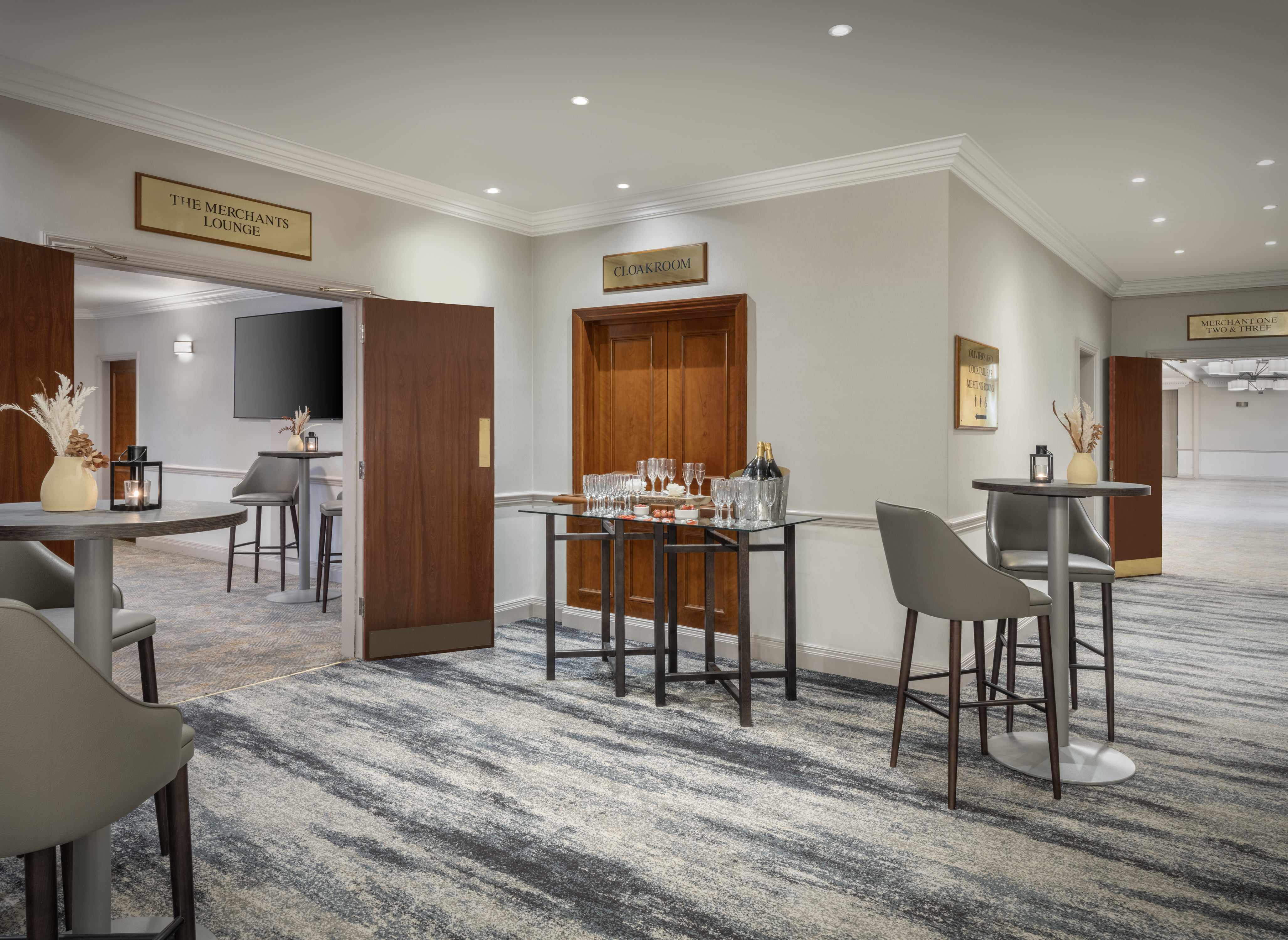 Merchant Suite pre-function area at Delta Hotels Liverpool, ideal for networking events.