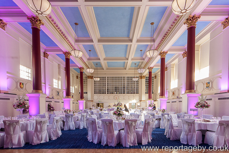 Great Hall in BMA House: elegant event space with high ceilings for weddings and gatherings.