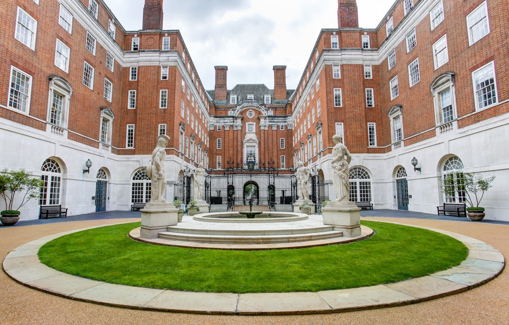 Elegant courtyard at BMA House, ideal for outdoor events and receptions.