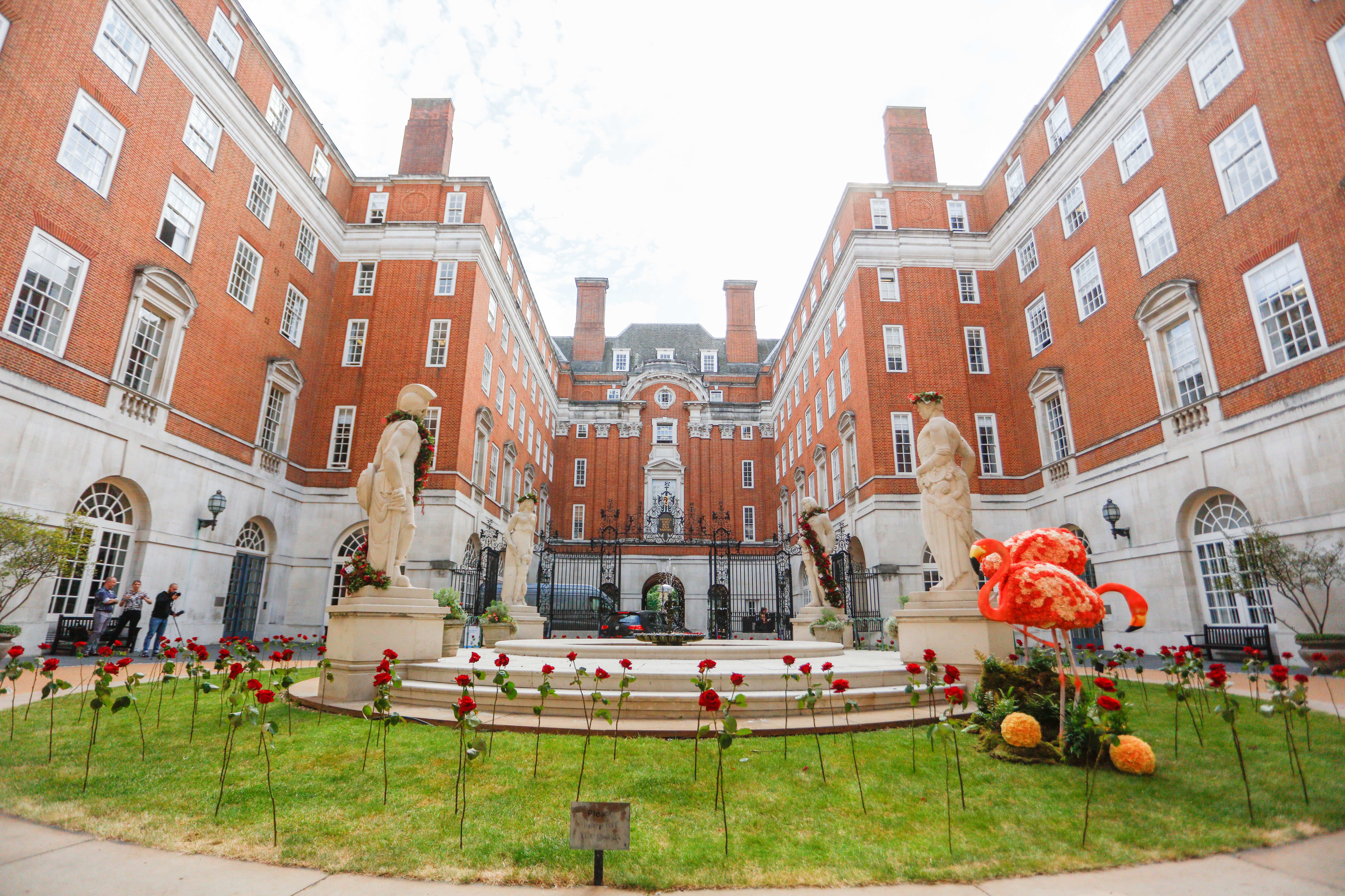 Elegant courtyard at BMA House, perfect for upscale outdoor events and receptions.