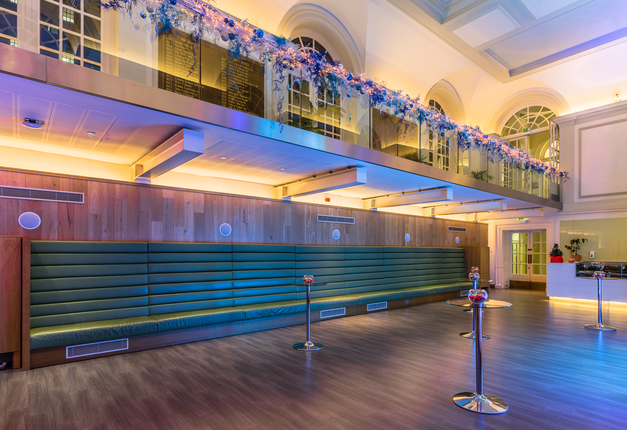 Elegant Garden Room at BMA House, perfect for events and gatherings with ample seating.