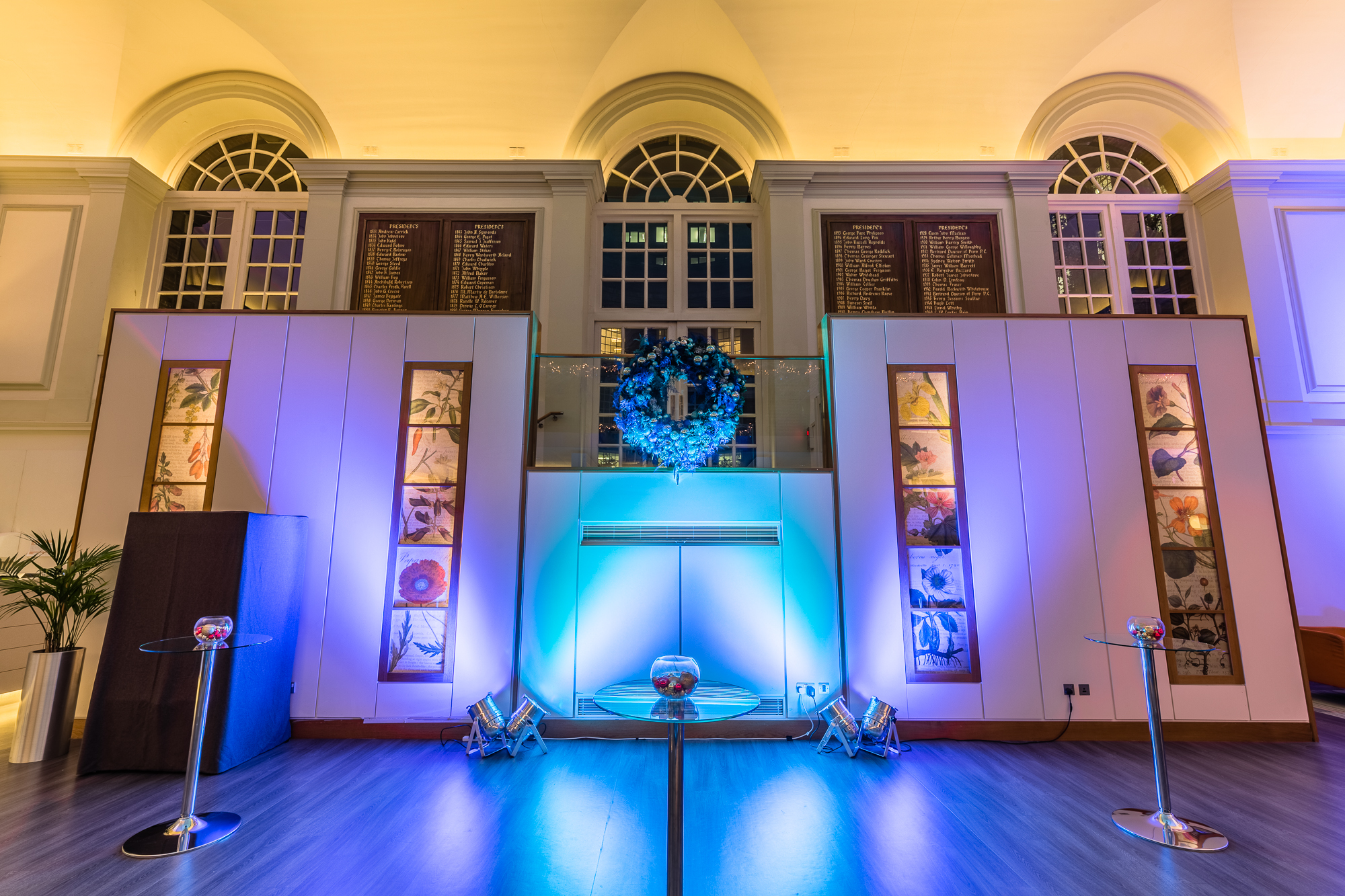 Elegant Garden Room at BMA House, perfect for networking and gala events.