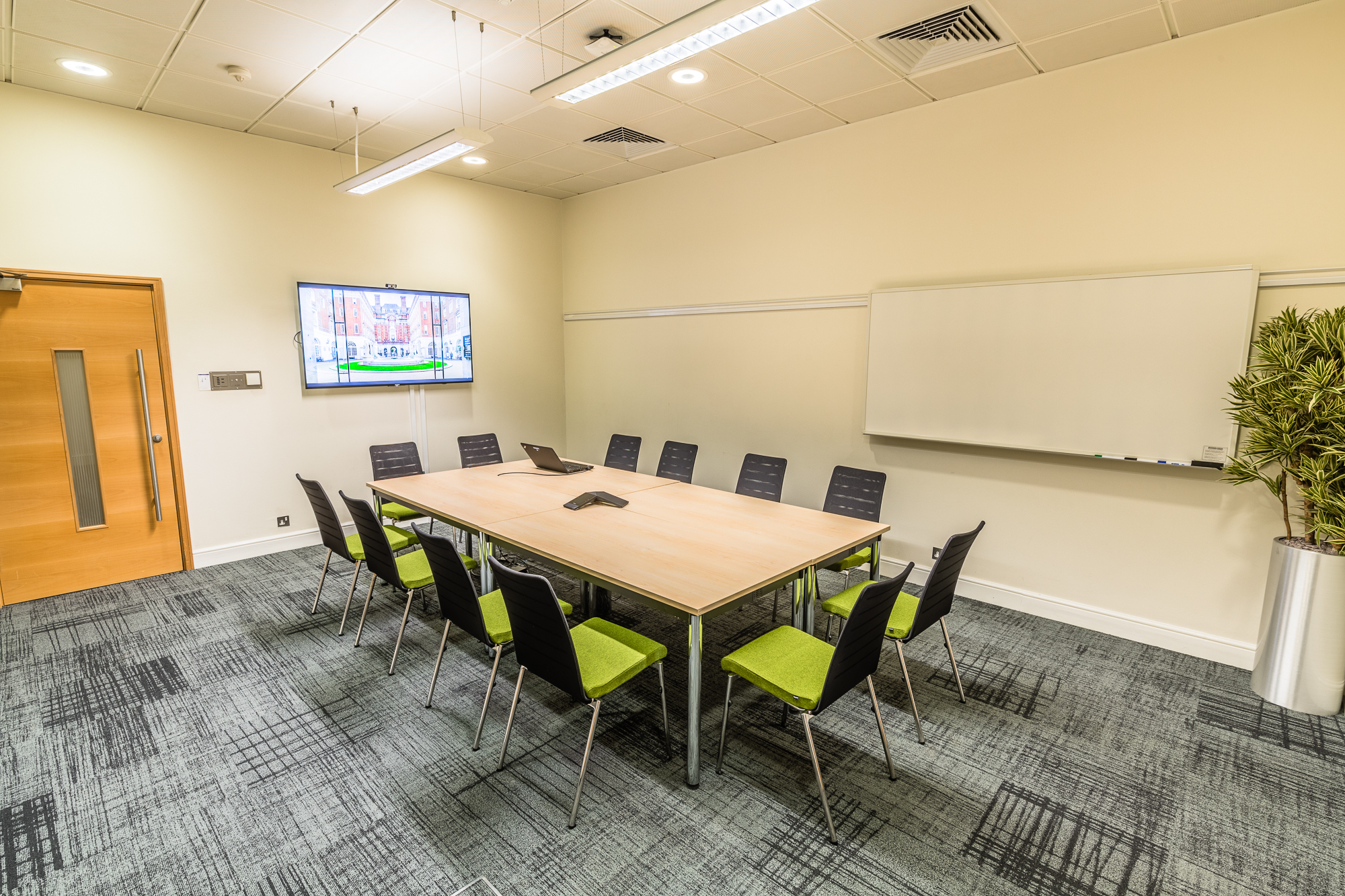 Modern meeting room in BMA House with ergonomic chairs for collaborative events.