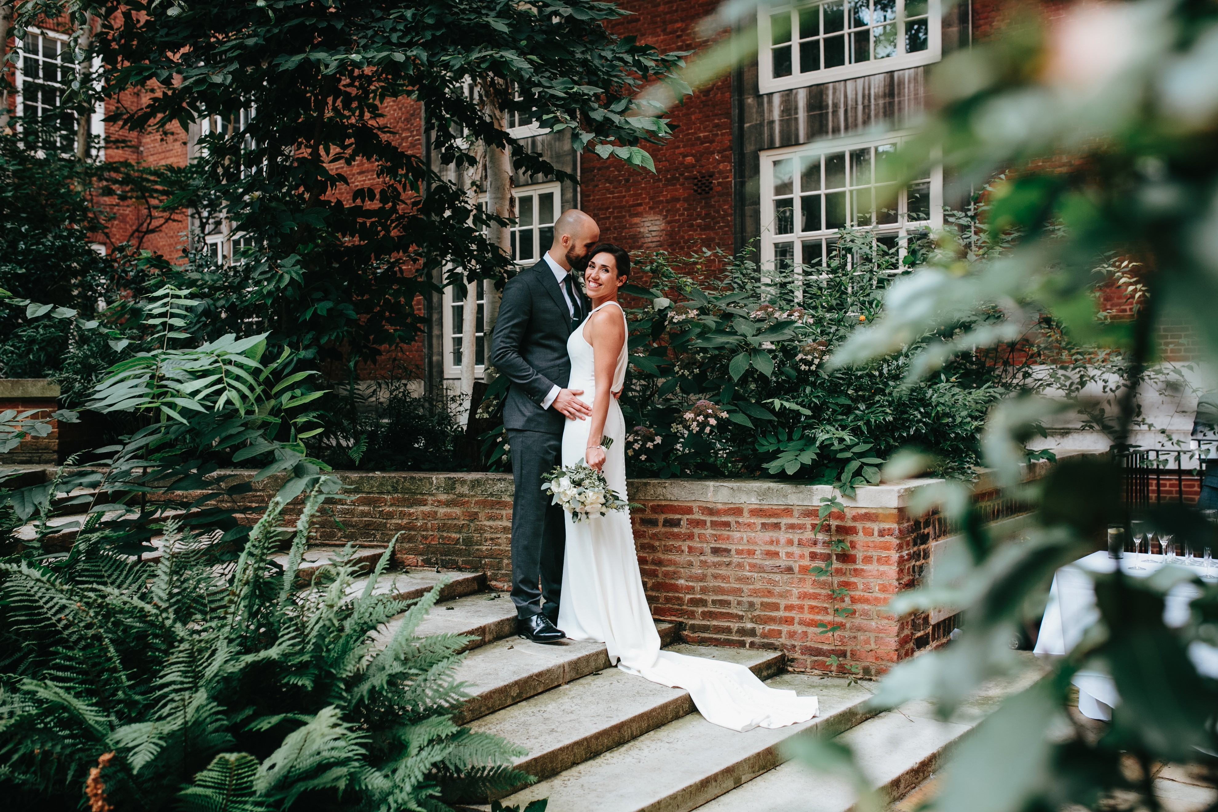 Romantic BMA House wedding, elegant couple, garden ceremony