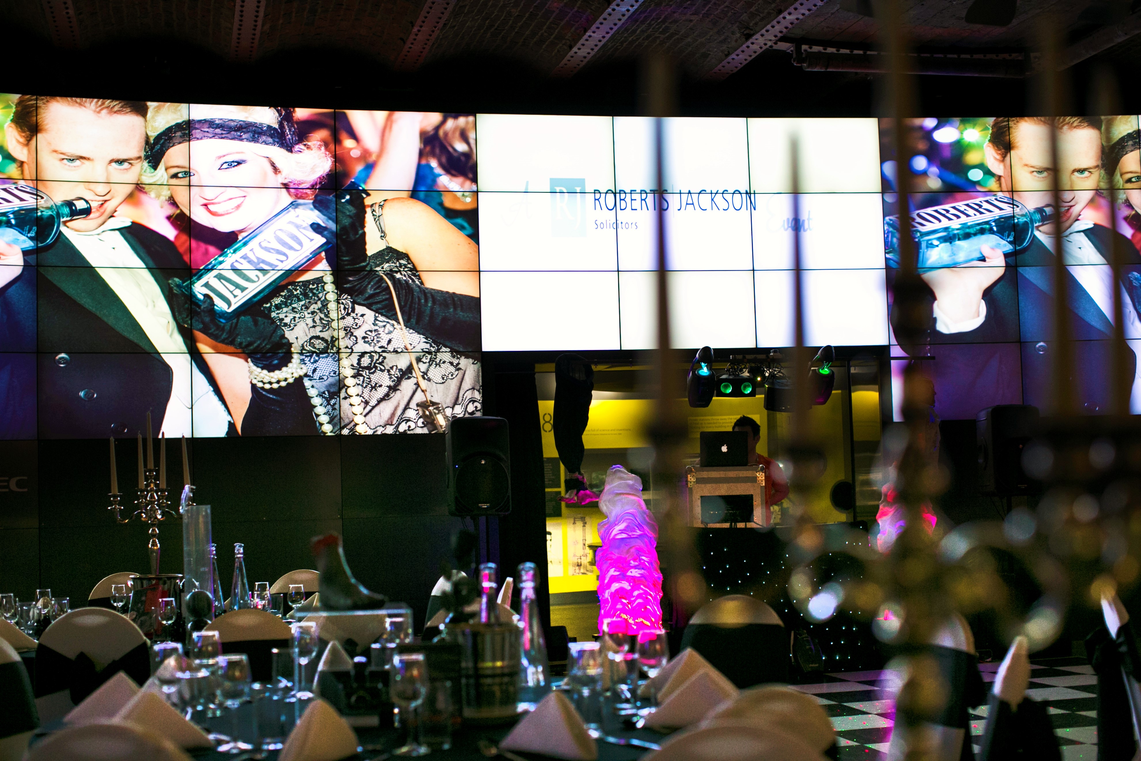 Revolution Manchester Gallery event space with vibrant decor for formal dinners and celebrations.