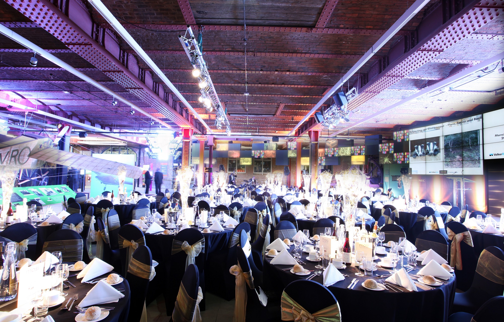 Elegant event space at Revolution Manchester Gallery for gala or corporate functions.