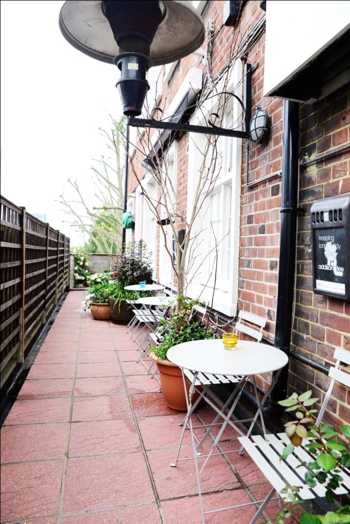 Charming outdoor space at The Terrace Bar & Garden for networking events and gatherings.