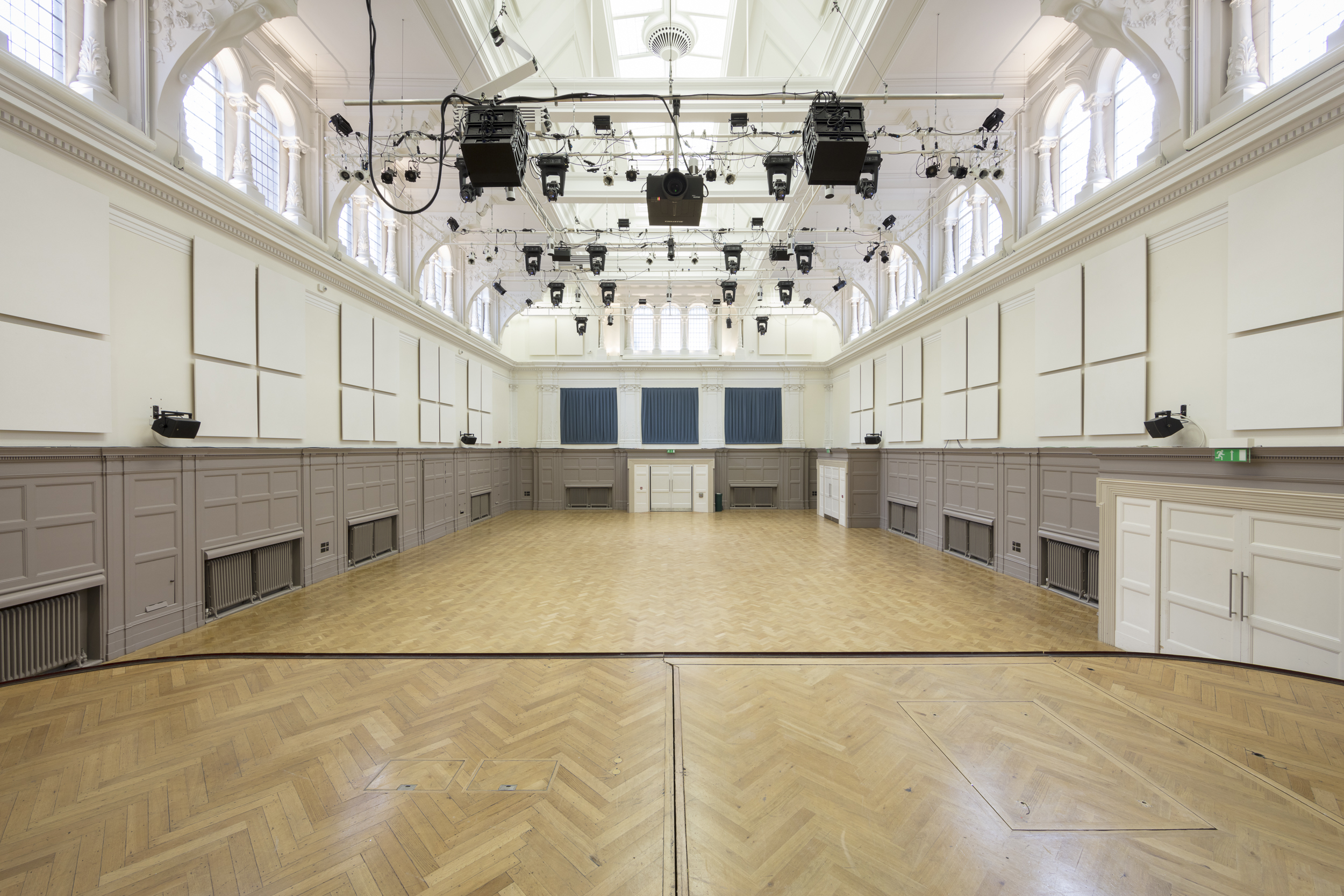 Great Hall at Bishopsgate Institute, spacious venue with high ceilings for events.