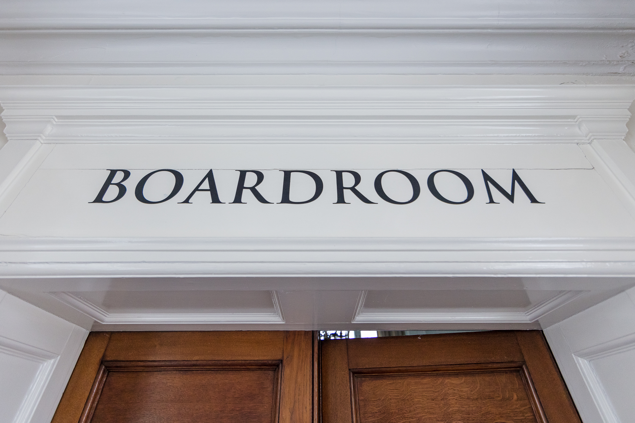 Boardroom entrance at Bishopsgate Institute, ideal for professional meetings and events.