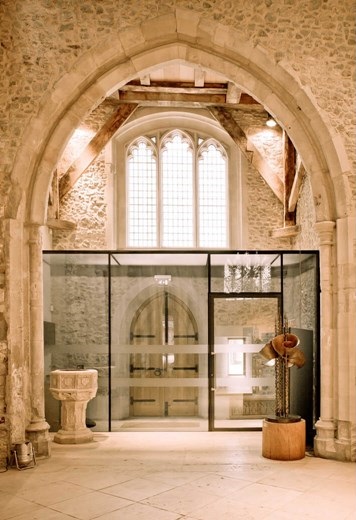 Historic venue at Seventy Eight Bishopsgate with high arched ceilings for events.