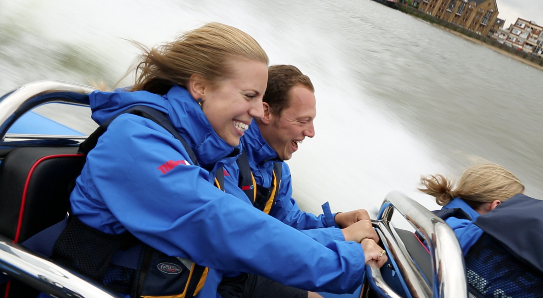 Thamesjet team-building activity on water, fostering collaboration and excitement.
