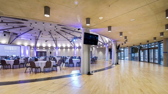 Grand Hall at Wembley: elegant circular event space for meetings and gatherings.
