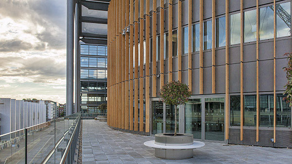 Modern Terrace Rooms at Wembley with glass windows, ideal for events and networking.