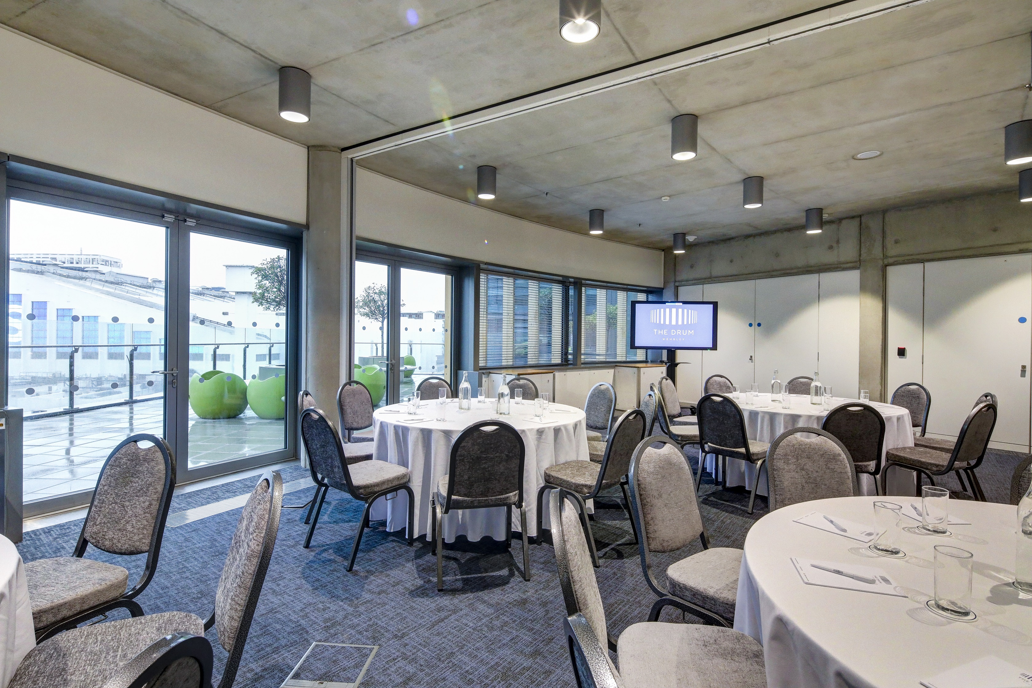 Boardroom at The Drum, Wembley: modern meeting space for conferences and workshops.