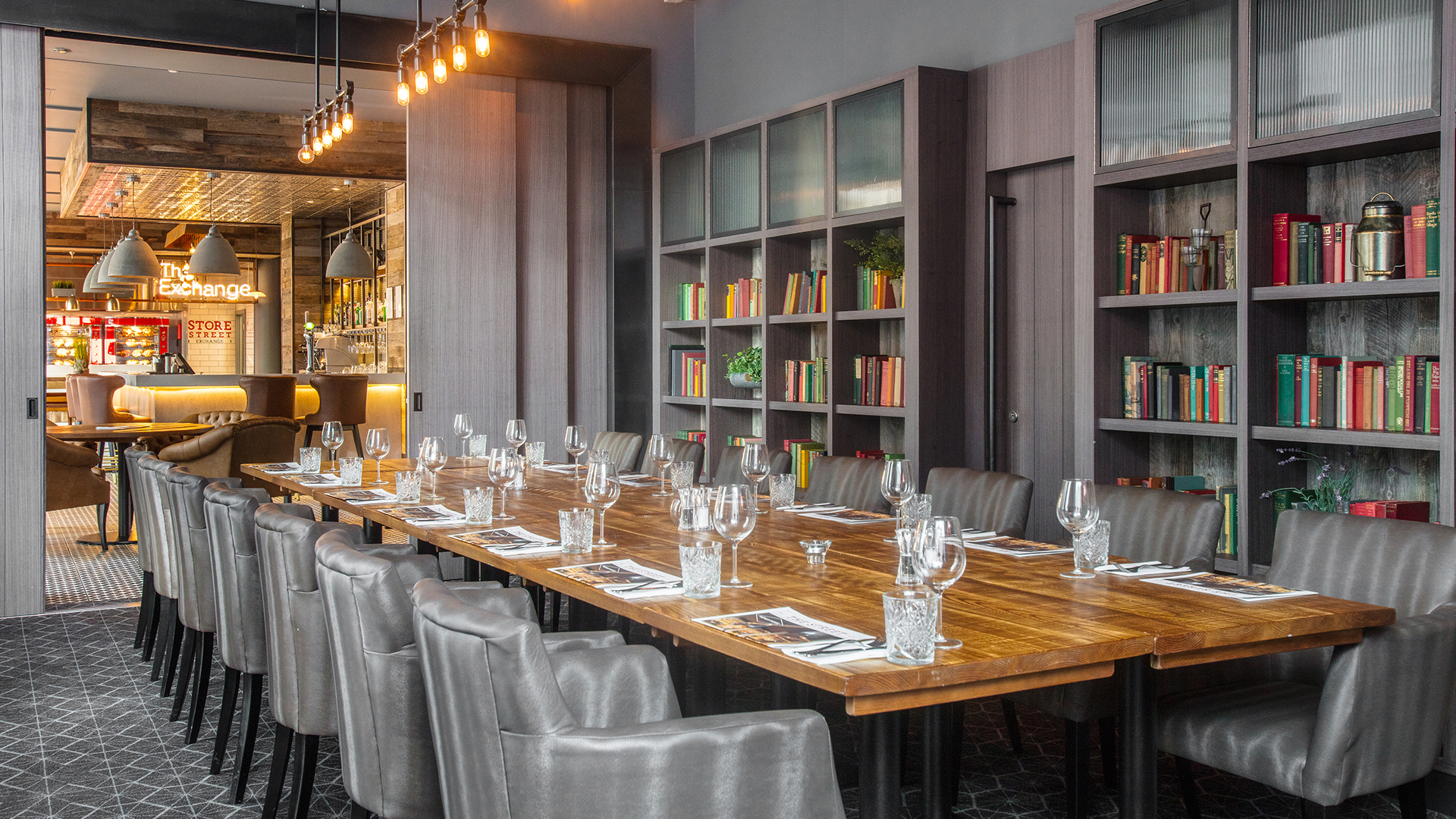 Ground Floor Terrace at DoubleTree Manchester, elegant dining space for corporate events.