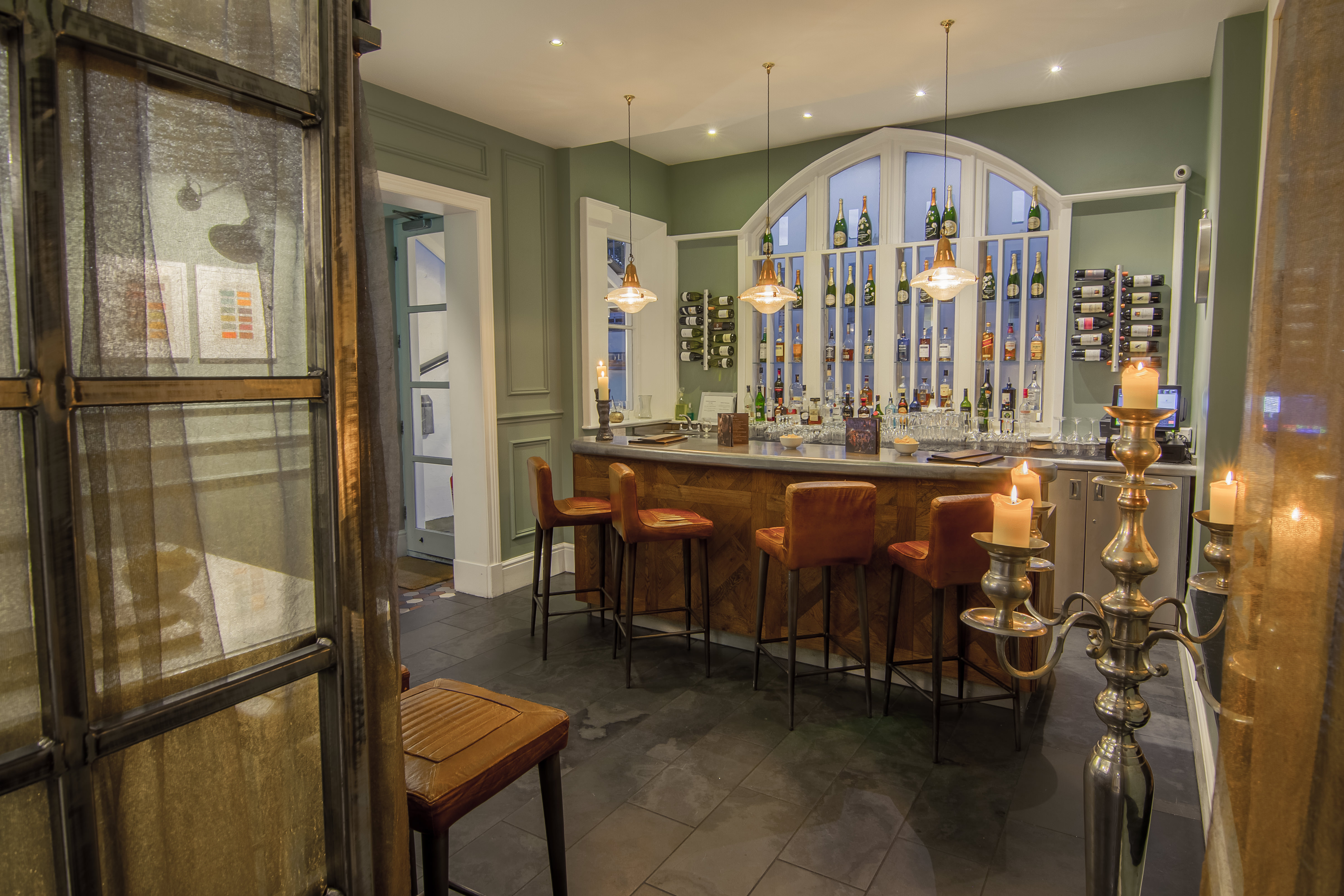 Stylish Blue Lounge bar at Didsbury House Hotel, perfect for networking events.