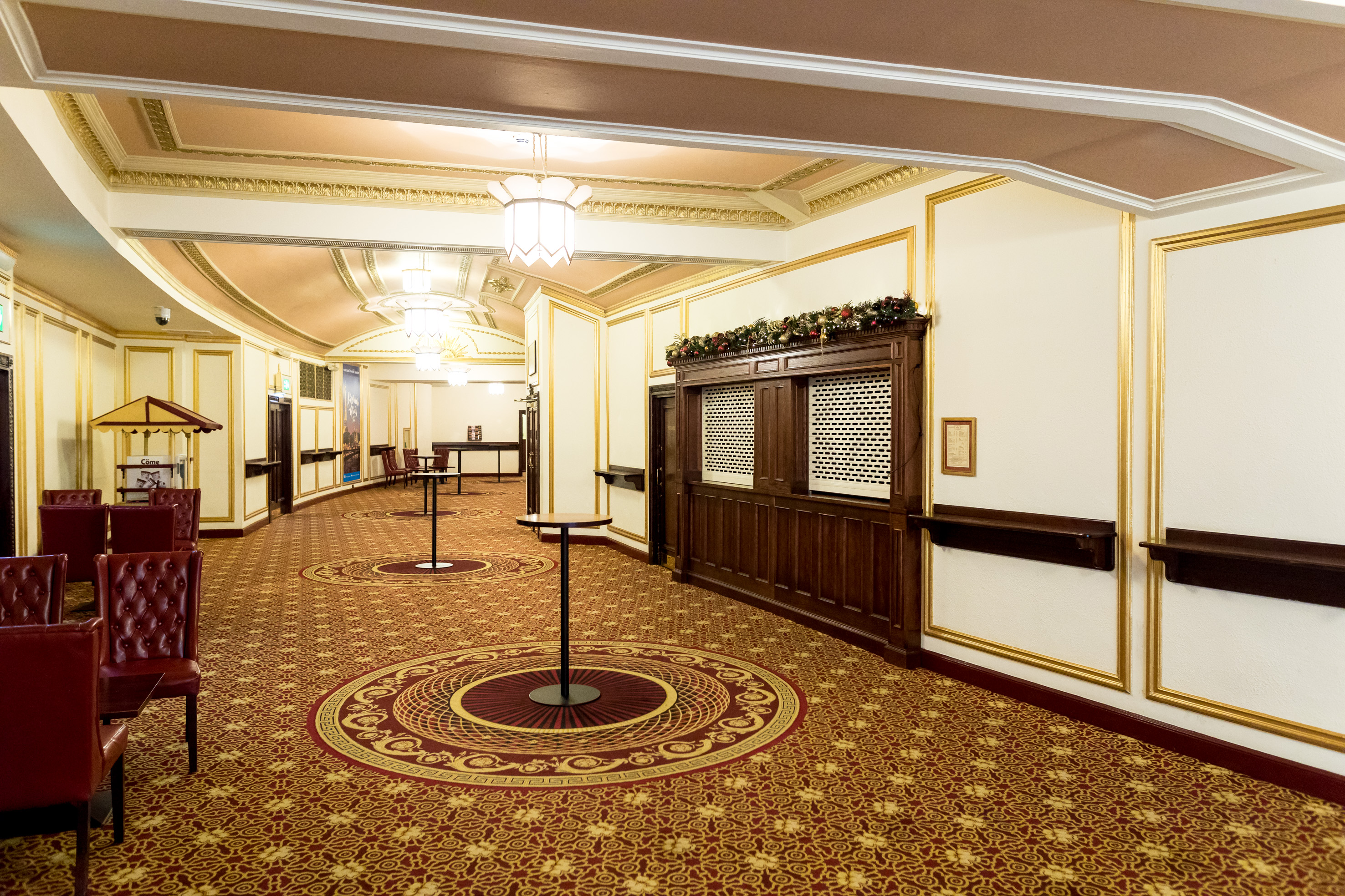 Elegant event foyer in Nederlander Suite, perfect for conferences and gatherings.