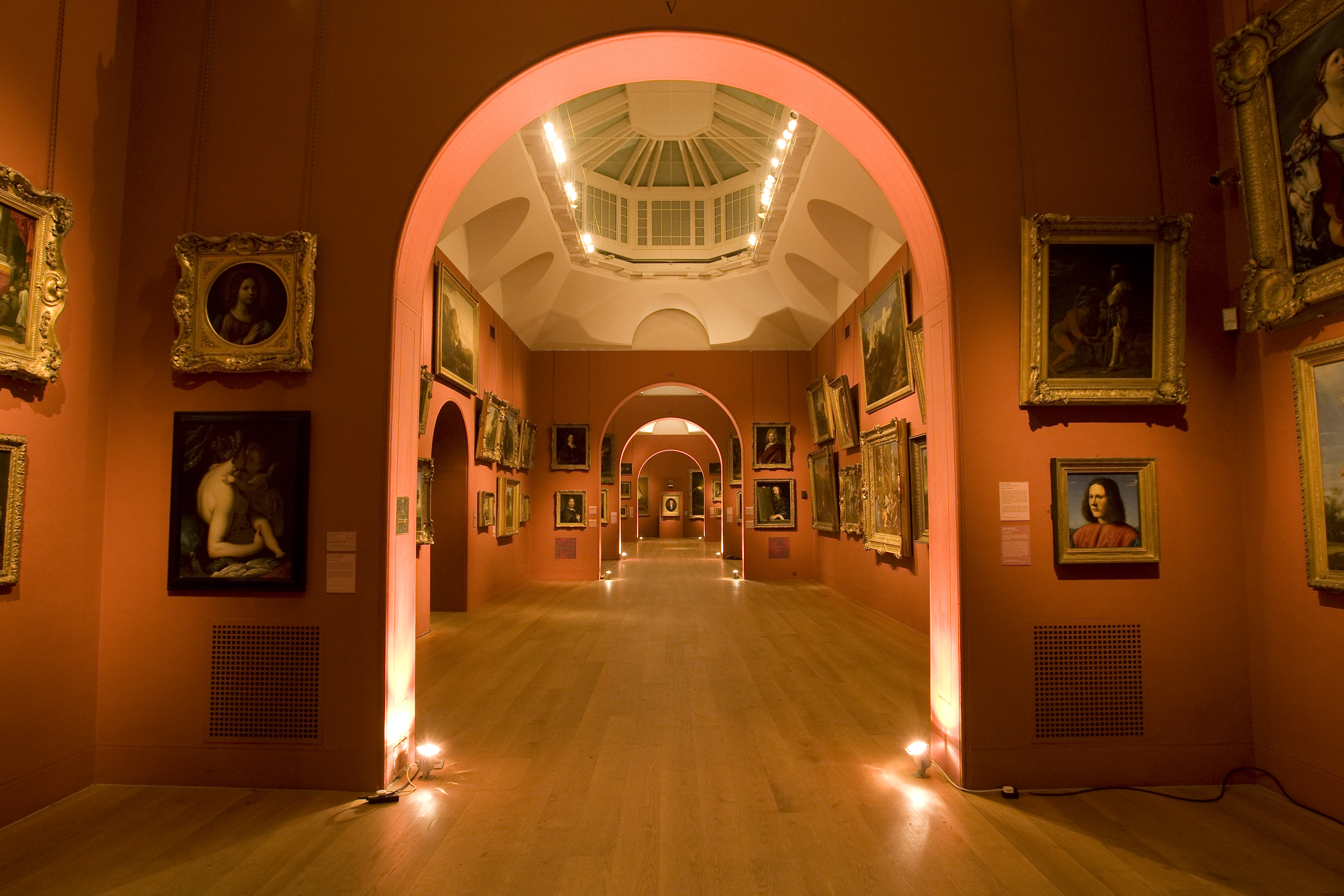 Elegant Soane Gallery with arched entrances, ideal for art exhibitions and events.