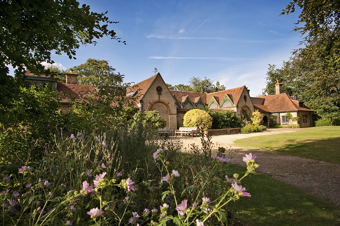 Watts Gallery venue with lush gardens, ideal for weddings and corporate retreats.