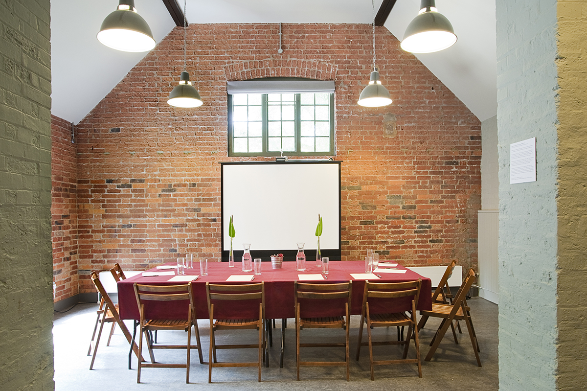 Elegant meeting space in The Tea Shop, Watts Gallery for workshops and discussions.