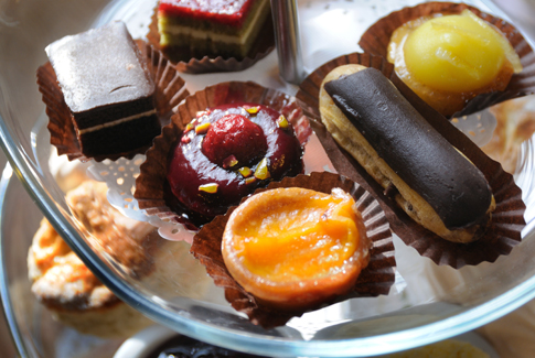 Elegant petits fours at The Tea Shop in Watts Gallery for events and networking.