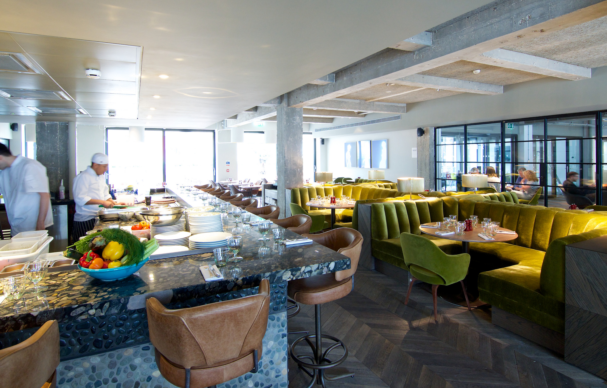 "Modern venue with plush seating for corporate events and gatherings in Stephen Street Terrace."