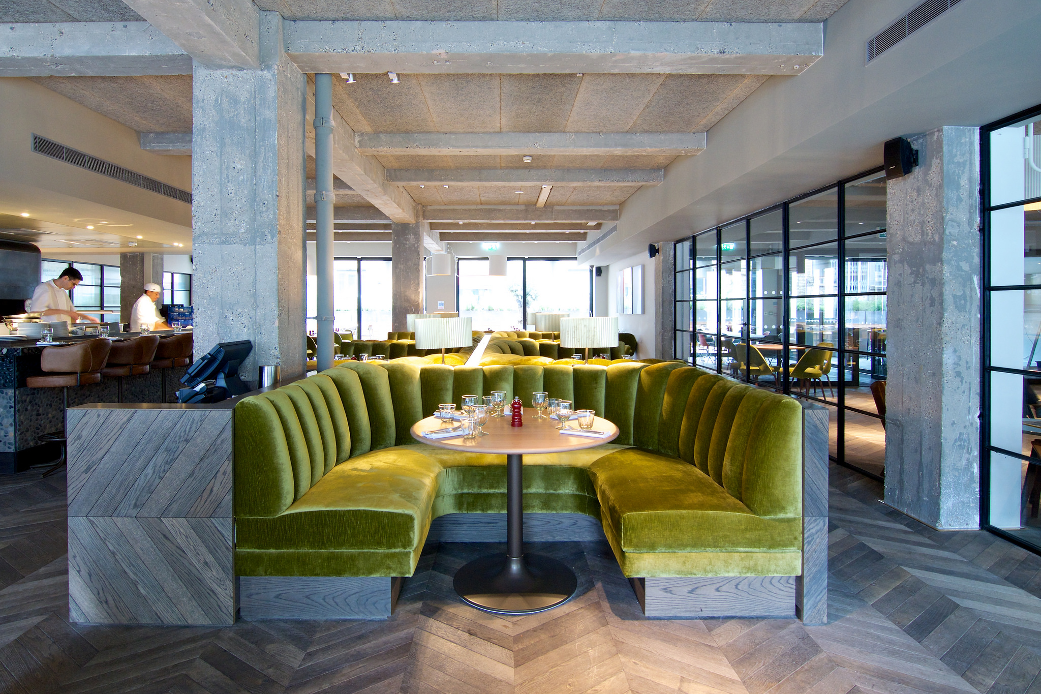 Stylish modern dining space for exclusive hire, perfect for meetings and networking events.