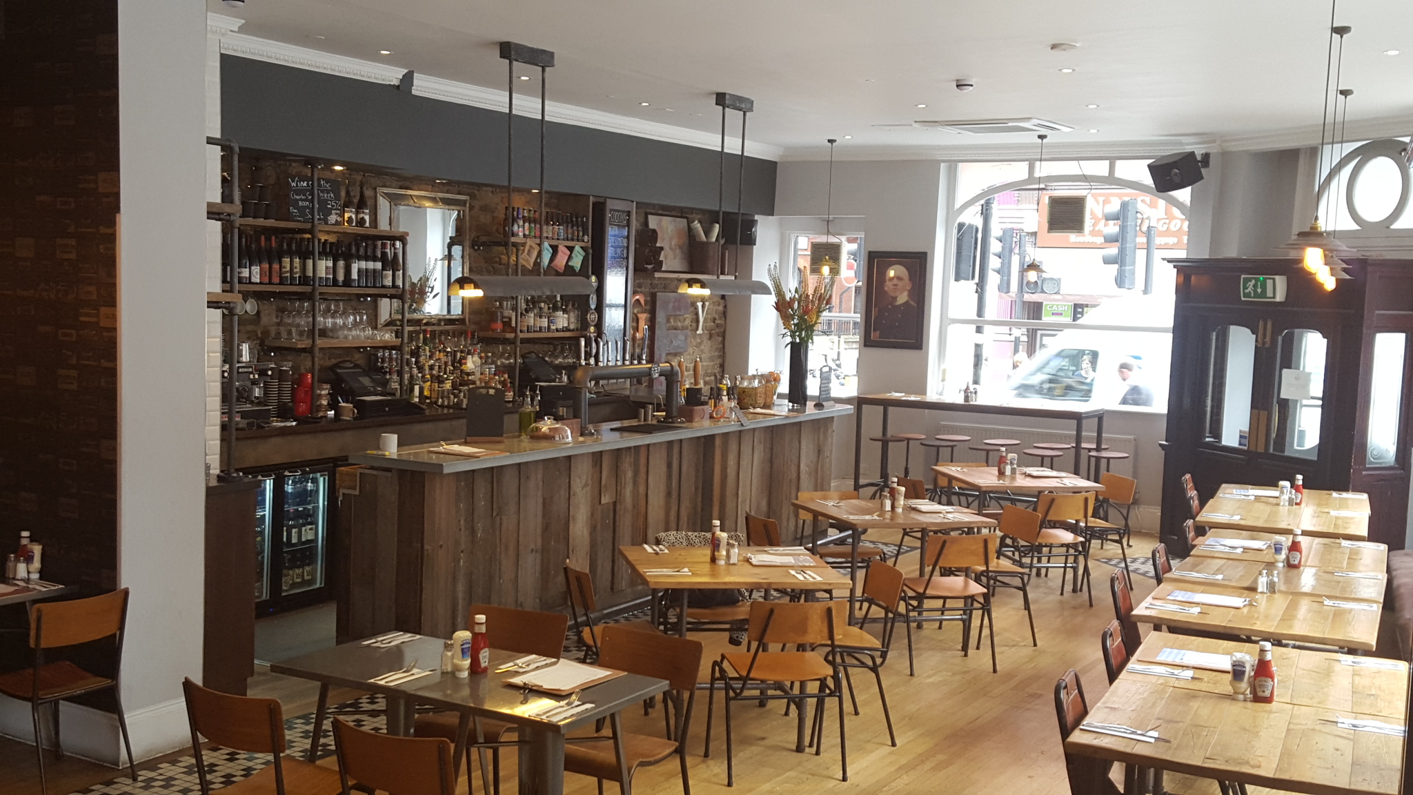 Main Bar at The Yorkshire Grey: modern event space with flexible seating for gatherings.
