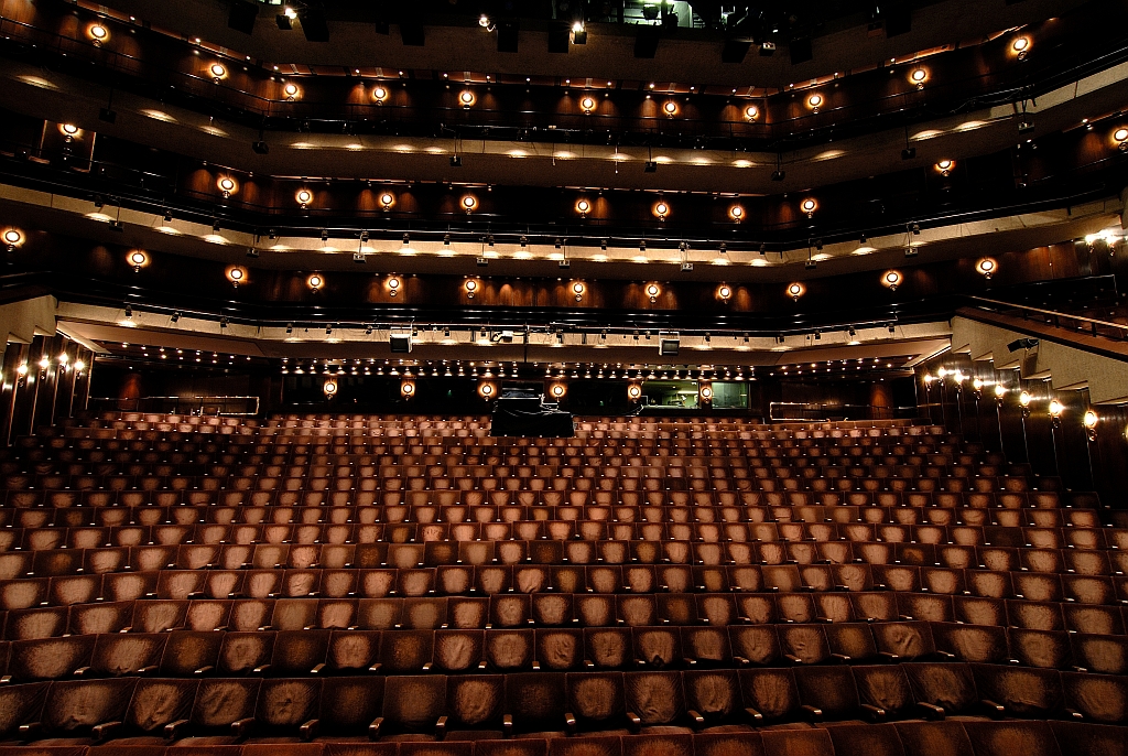 Barbican Theatre with tiered seating, perfect for conferences and concerts.