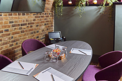 Stylish meeting space at The Vaults, Malmaison London, perfect for team brainstorming sessions.